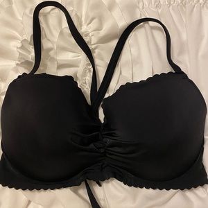 Black Victoria’s Secret ruffled halter bikini top